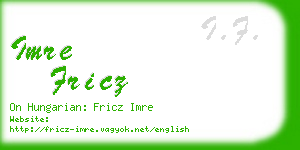 imre fricz business card